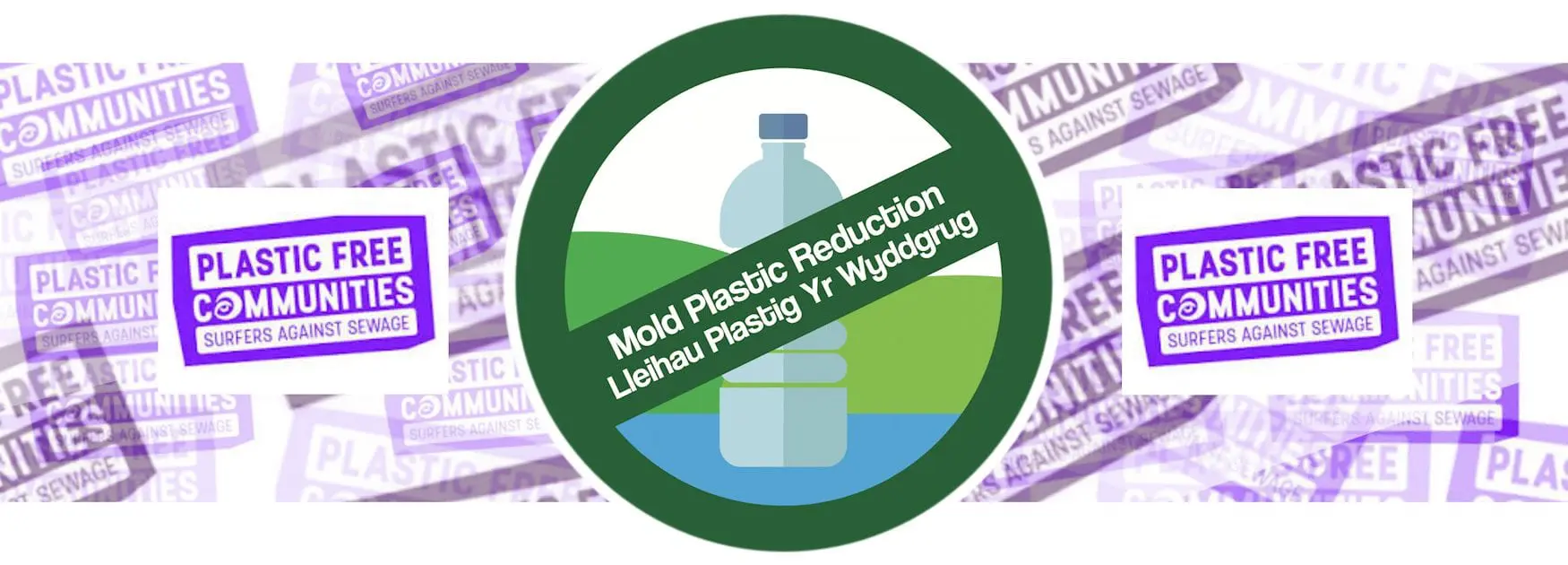Header image for Plastic Free Communities page showing Surfers Against Sewage promotional logo