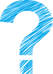 Image of hand drawn blue question mark