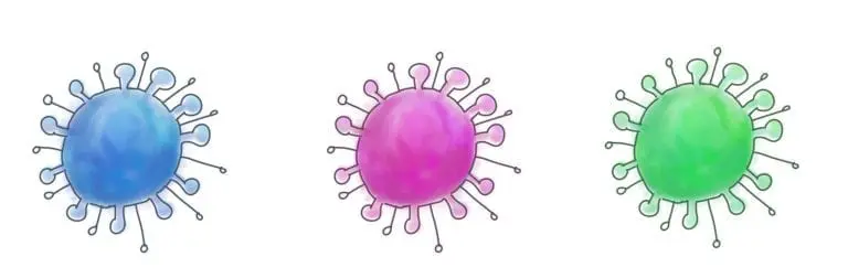 Cartoon style image of Covid-19 virus