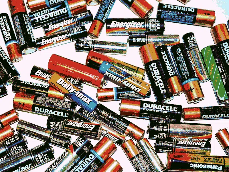 Lots of used AA batteries.