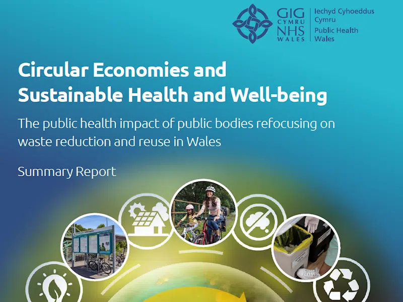 Cover of report: Circular Economies and Sustainable Health and Well-being.